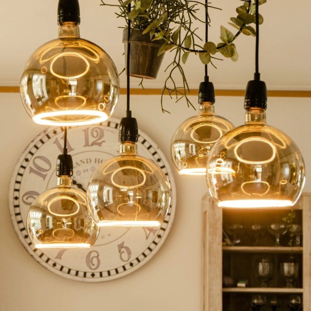 Dekorations-LED-Lampe exklusiv mit einem LED-Ring an der Unterseite in der Farbe rauchgrau von der Marke segula bestückt