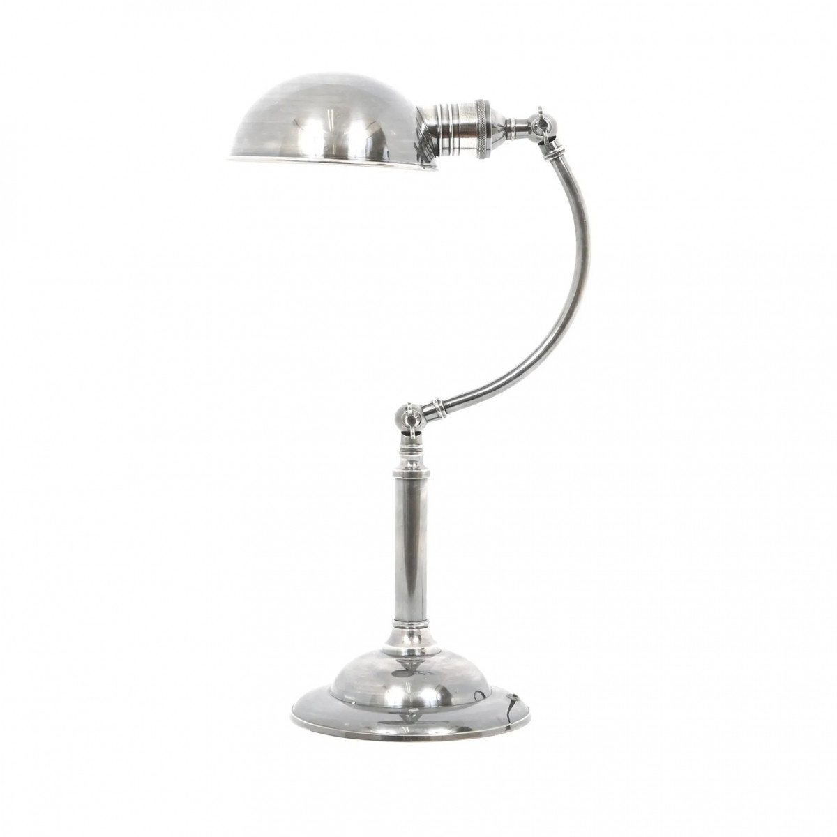 Messinglampe in antiker Silberfarbe mit E27 Fassung