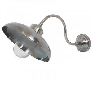 Messinglampe in Antiksilber mit E27-Fassung