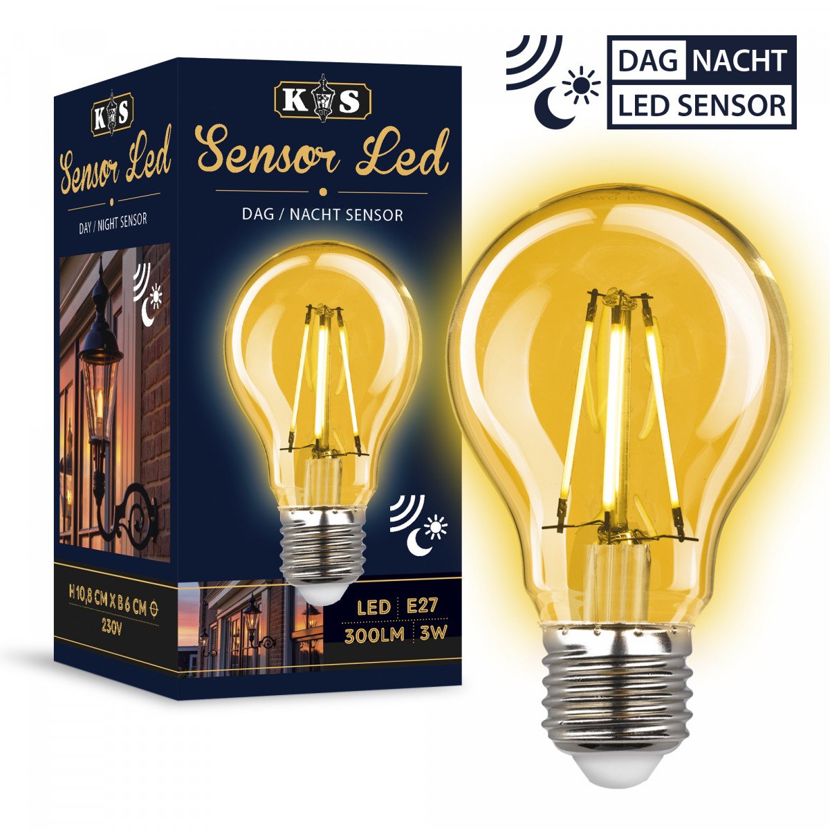  Klassische Wandleuchte Ancona mit Tag/Nacht Sensor LED