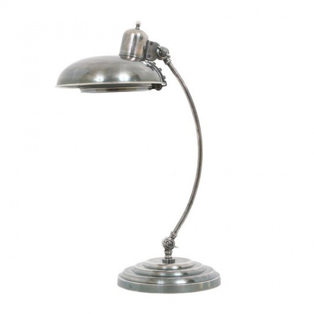 Messinglampe in Antiksilber mit E27-Fassung