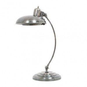 Messinglampe in Antiksilber mit E27-Fassung