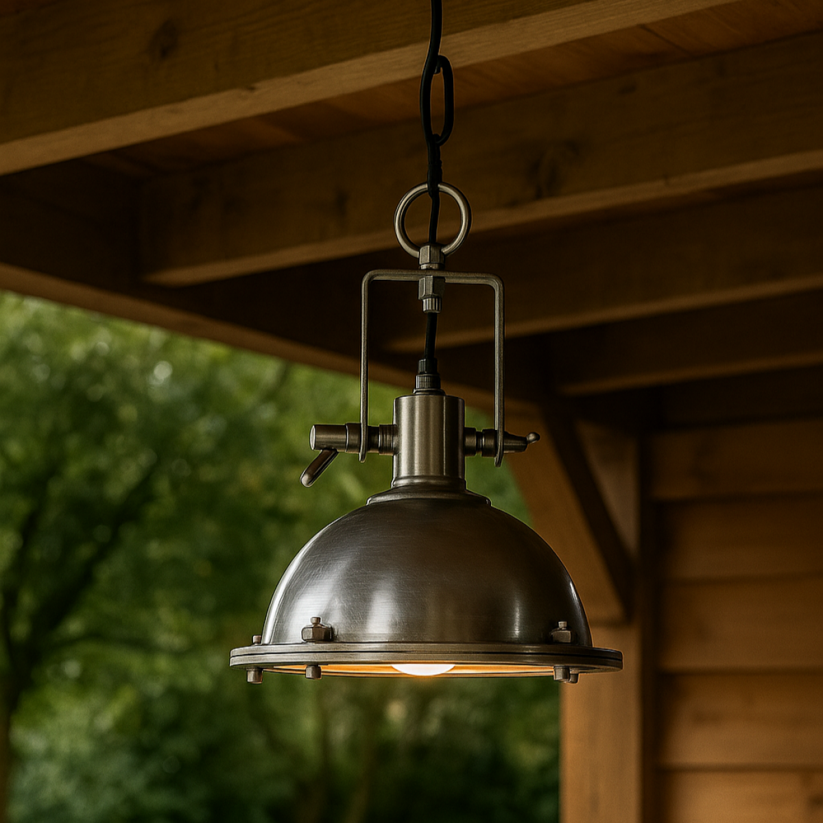 Messinglampe in antiker Silberfarbe mit E27 Fassung