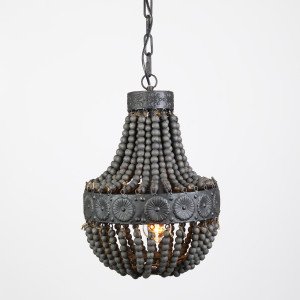 Innenbeleuchtung Perle Pendelleuchte Schwarz Holz und Metall