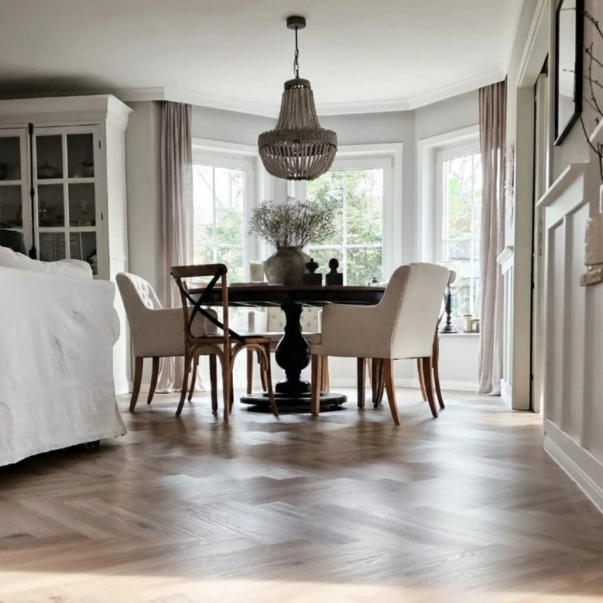 Nostaluce - Exklusive Pendelleuchte mit  handgemachte Holzperlen