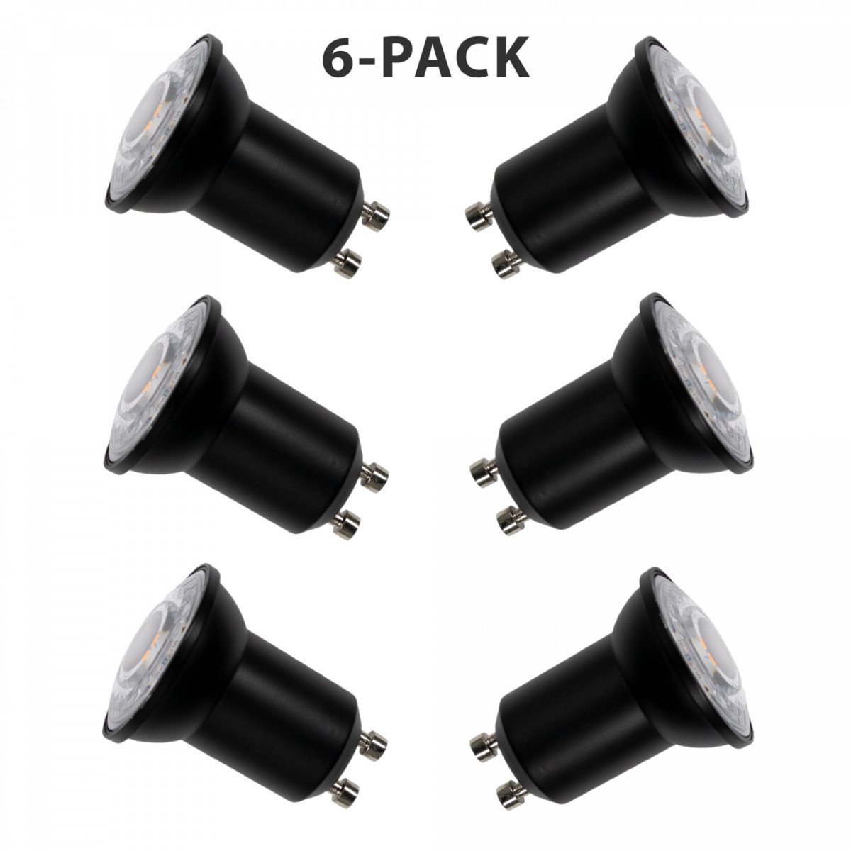6er-Set Schwarze GU10 PAR11 LED-Lichtquelle