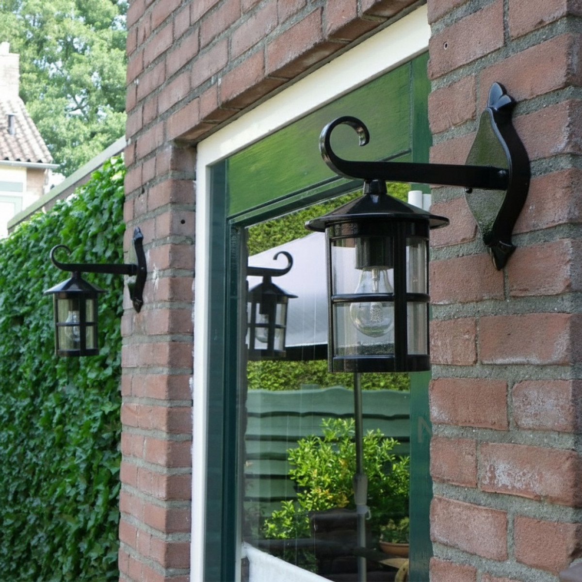 Außenlampe Lucca Wandleuchte Schwarz Aluminium klassisch