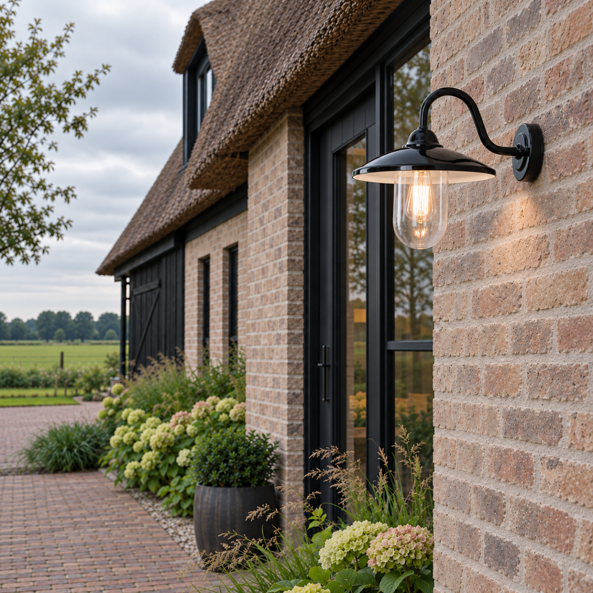 Hofleuchte Brig schwarz mit Smart Wifi LED 