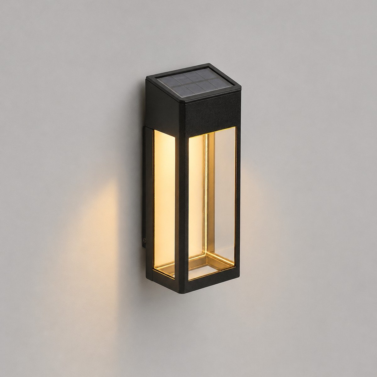 Stimmungs-Beleuchtung im Freien - LED Solar Wandlampe - solarbetriebene Außenlampe