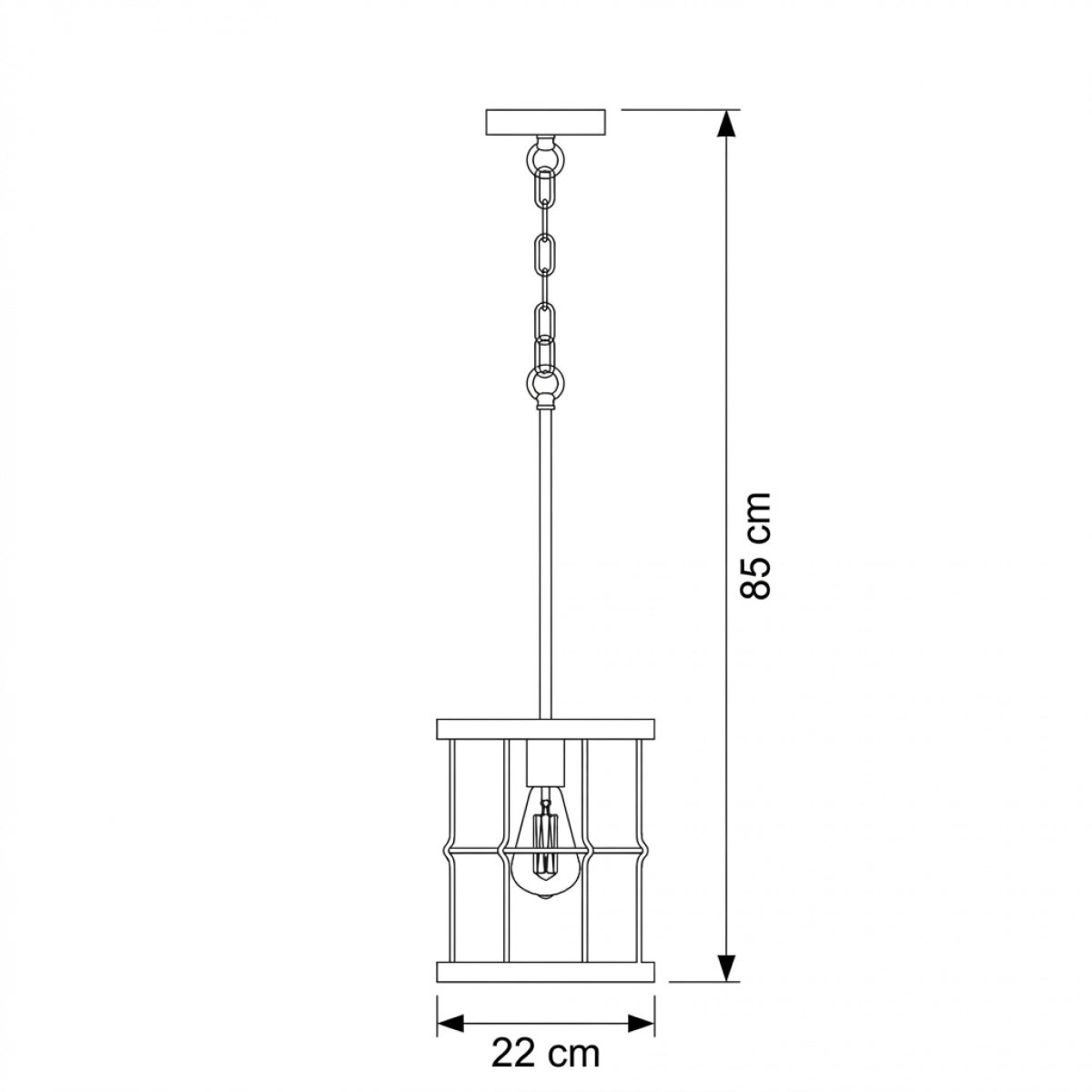 Benson Hängeleuchte Metall Schwarz E27 Industrie Lampe
