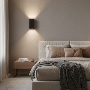 Pure Up & Downlighter Beton für den Innenbereich in schwarzer Farbe