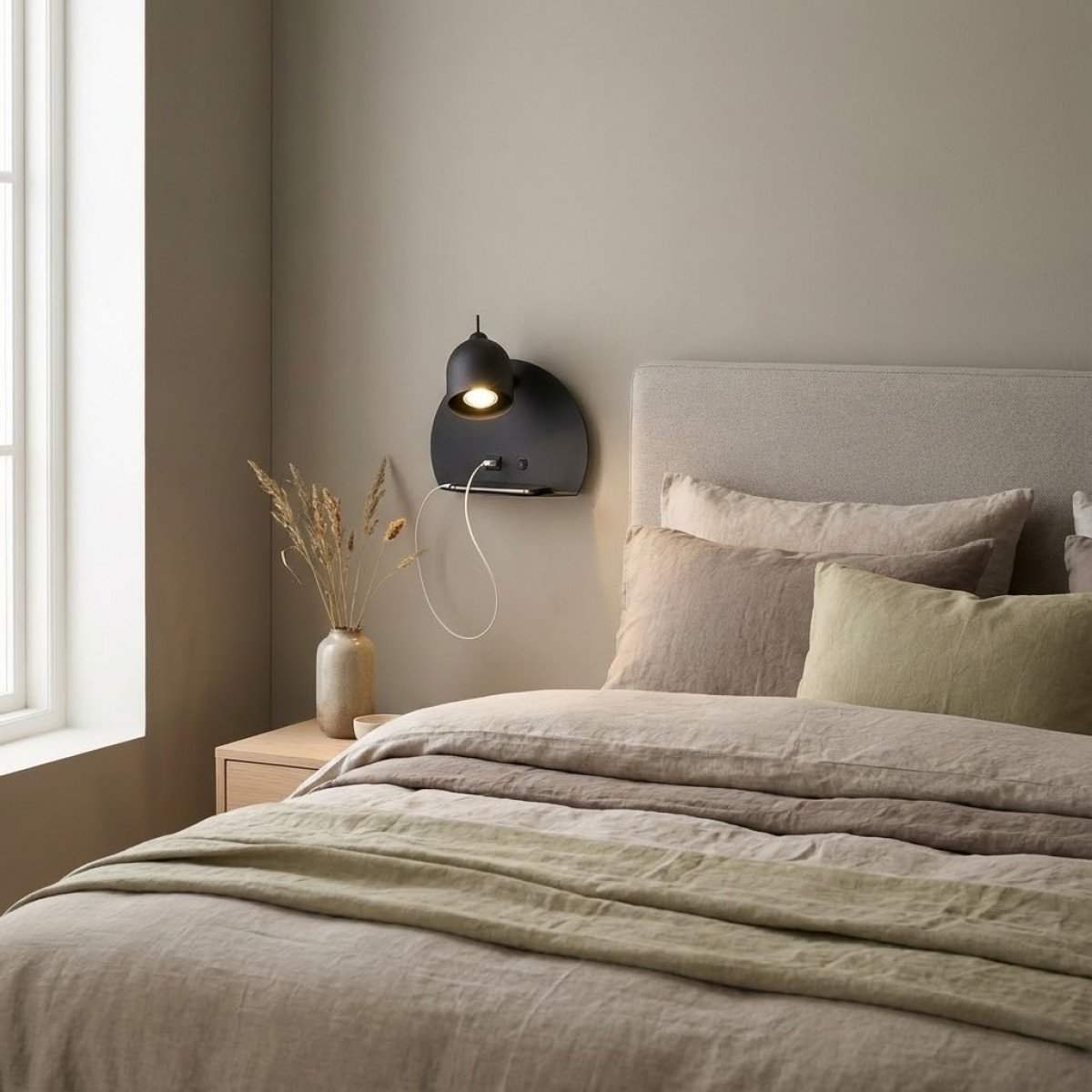 Essence Wandleuchte USB Schwarz