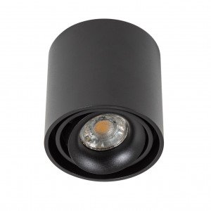 Aufbaustrahler Oliver von KS Beleuchtung rund, modern und robust in der Farbe schwarz.