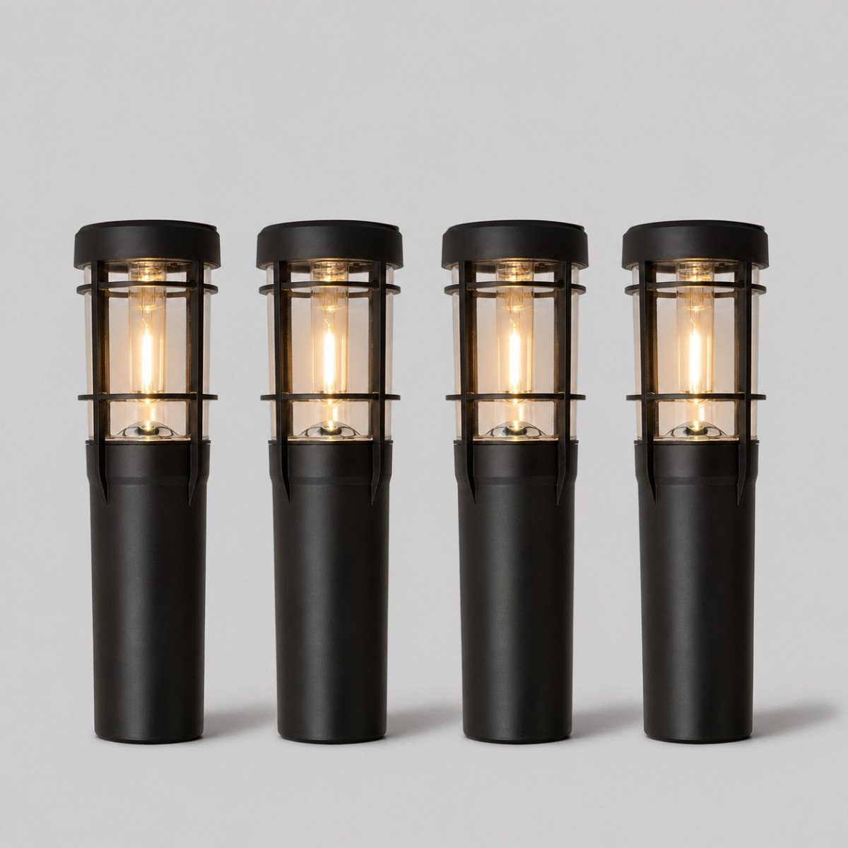 Fackel schwarz solar, Stimmungsbeleuchtung für draußen, LED solar Black Del Sol, Nostalux solar Außenlampe