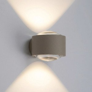 Champagne konvexes Glasfenster moderne Wandleuchte Up&Down