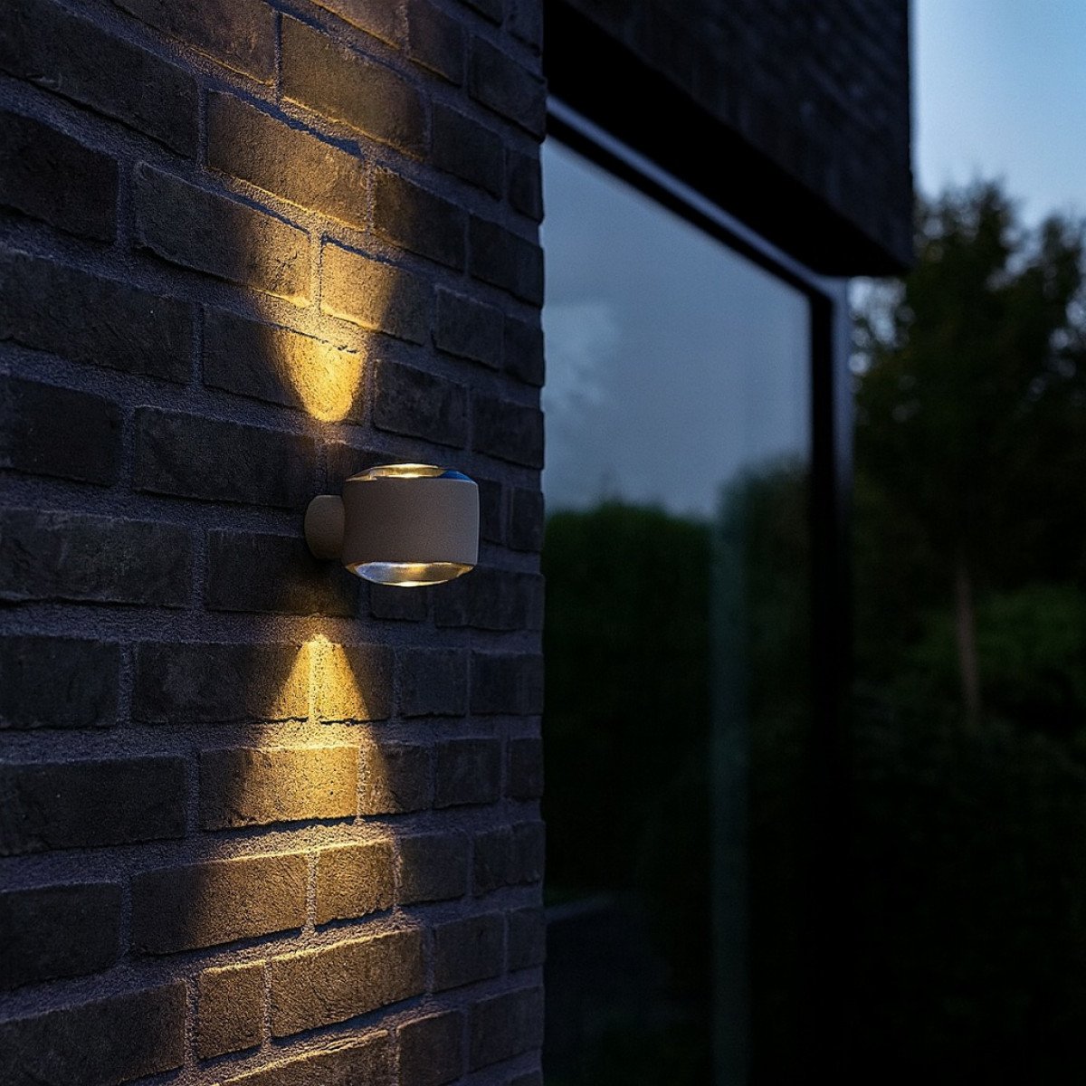 Champagne konvexes Glasfenster moderne Wandleuchte Up&Down