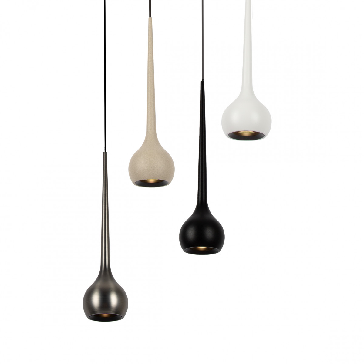 Weiße Pendelleuchte im Drop-Design Aluminium modern