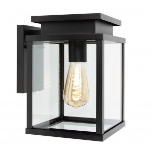 Schwarze moderne quadratische Wandleuchte schwarz E27