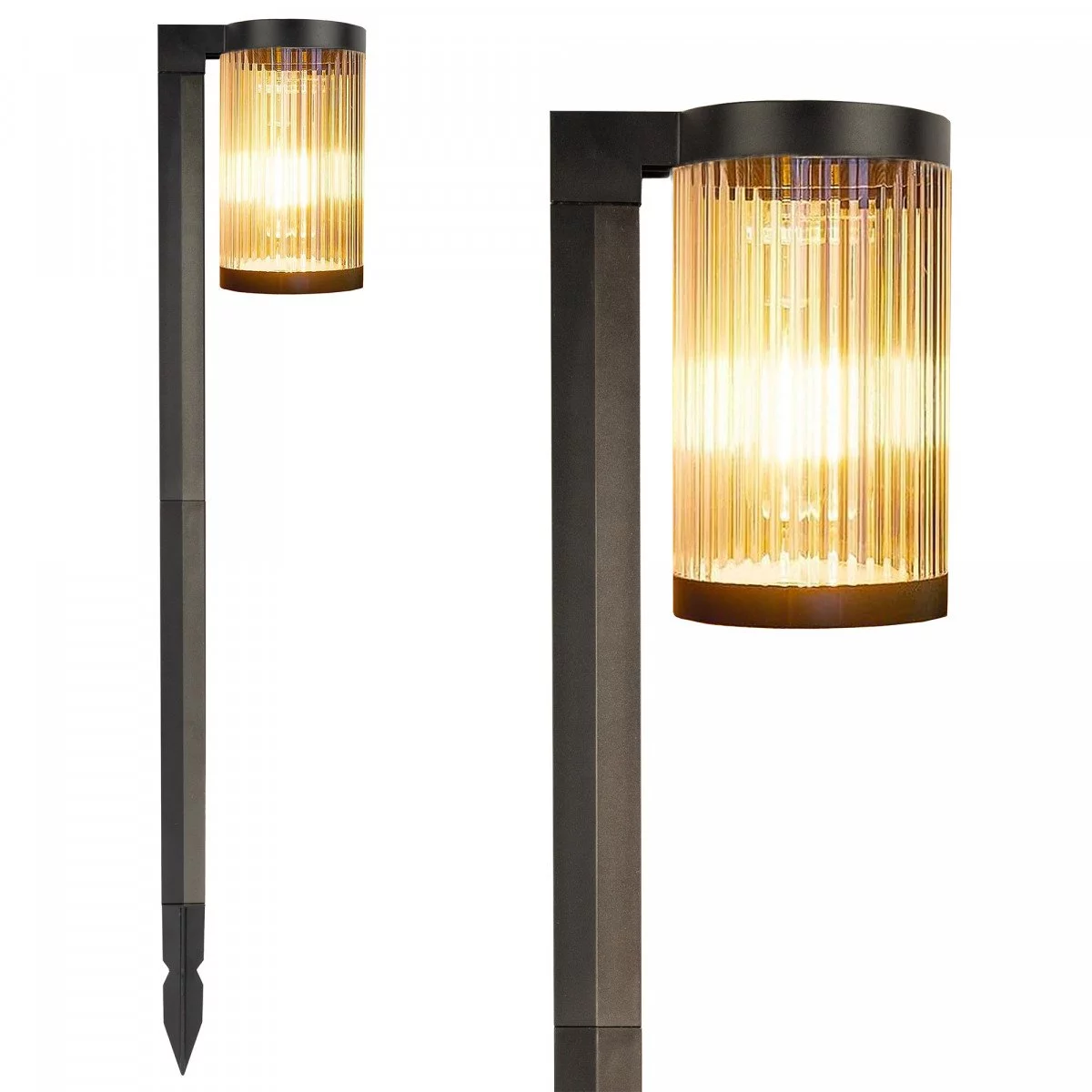 6 Solar-Gartenlampen – Aurora Schwarz