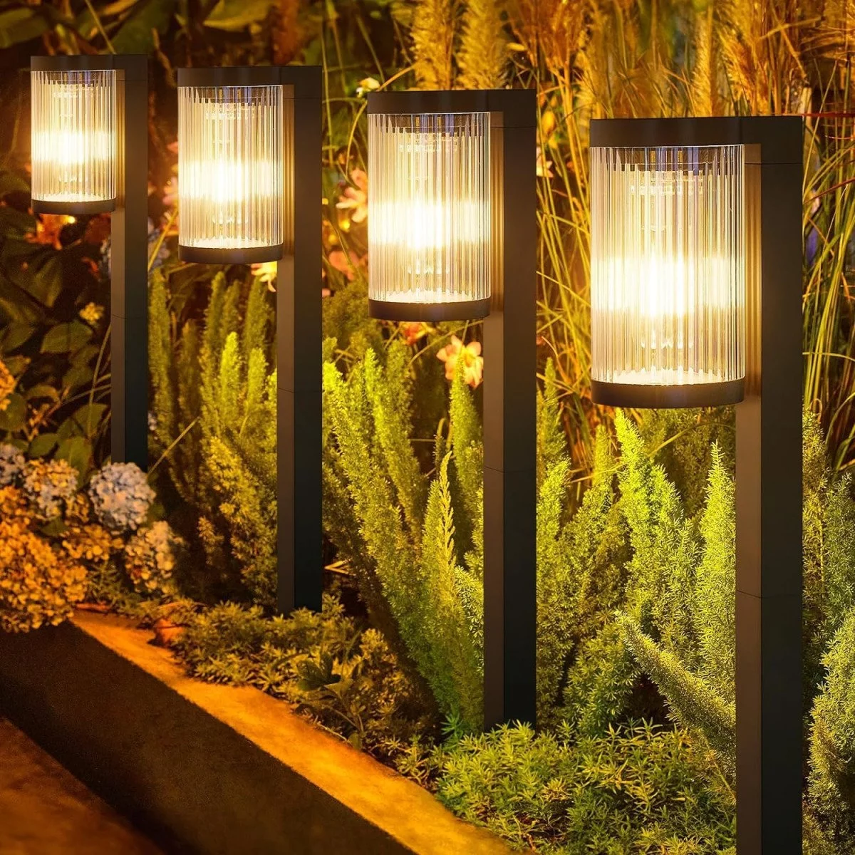 6 Solar-Gartenlampen – Aurora Schwarz