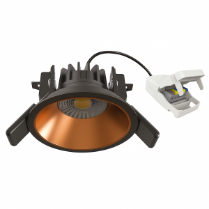 Einbauspot schwarz Ivar Kupferring dimmbare LED