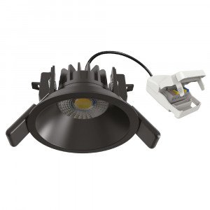 Runder Einbauspot Ivar Decke schwarz dimmbar 90mm