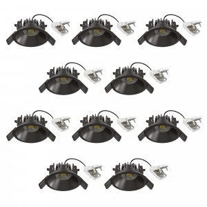 Runder Einbauspot Ivar Decke schwarz dimmbar 90mm