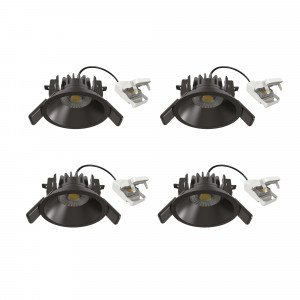 Runder Einbauspot Ivar Decke schwarz dimmbar 90mm