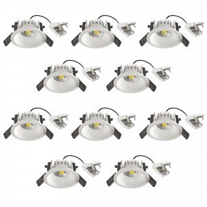 Runder Einbauspot Ivar Decke Weiß dimmbar 90mm