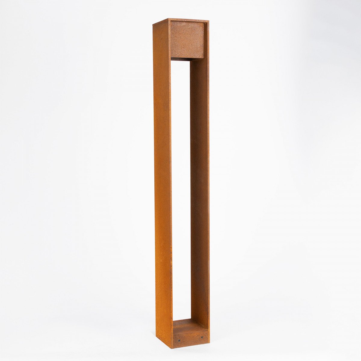 Gartenlampe aus Cortenstahl – quadratisch – modern – GU10