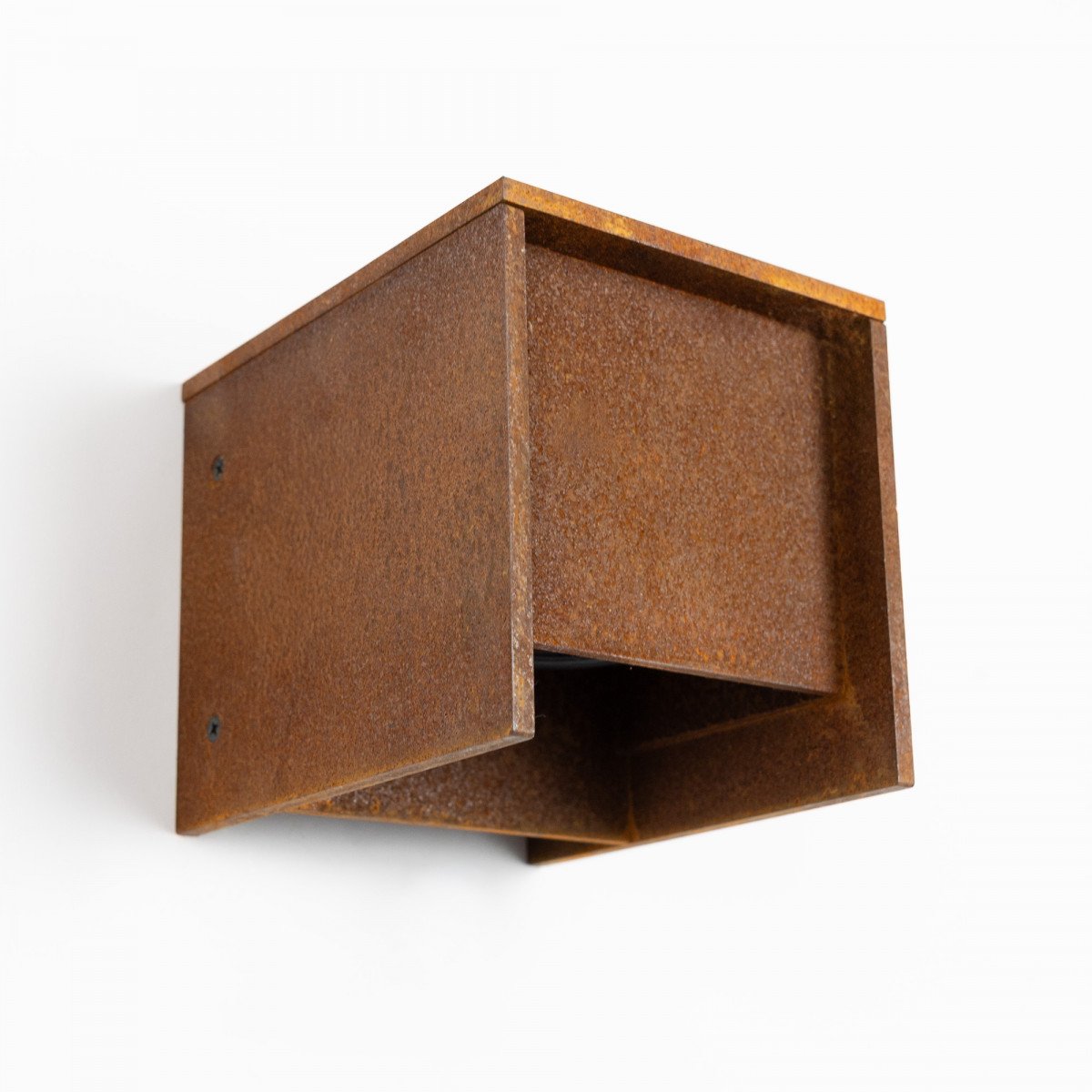 Wandleuchte aus Cortenstahl – quadratisch – modern – GU10