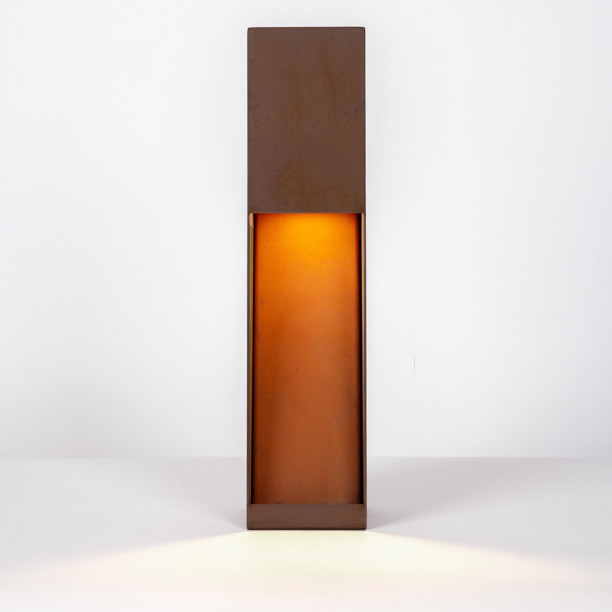 Gartenlampe – Cortenstahl – quadratisch – modern – GU10
