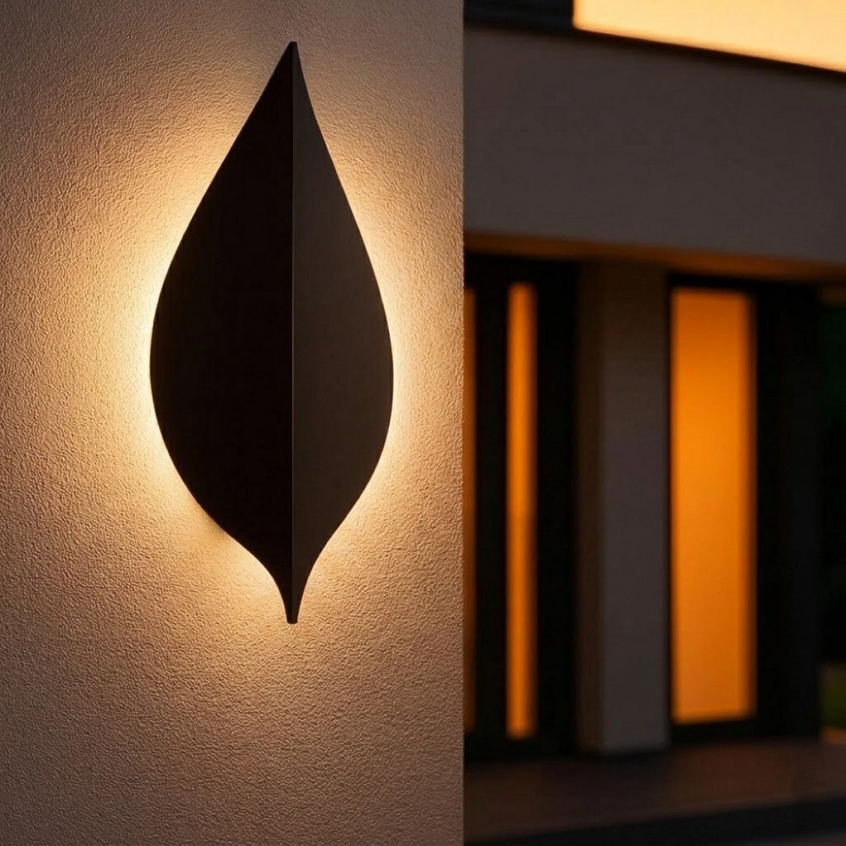 Außenlampe Leaf Wandleuchte schwarz Aluminium modern