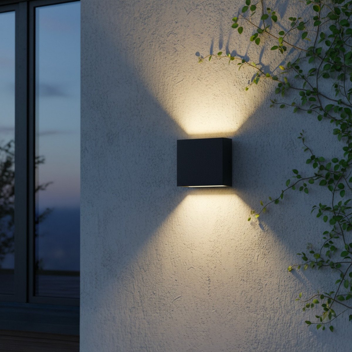 Außenleuchte Nelson Up & Down Wandleuchte Schwarz Aluminium Modern