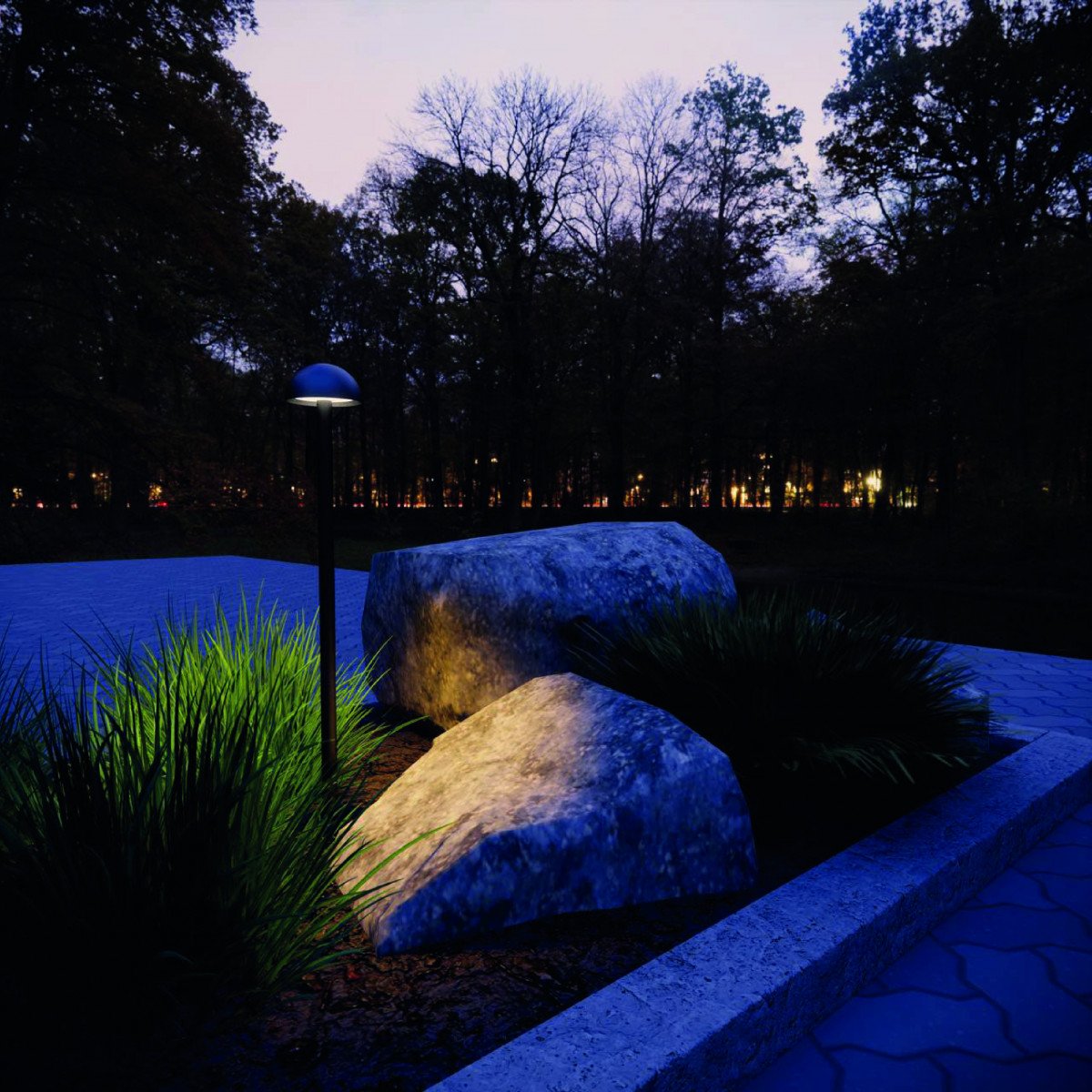 Schwarze Lina Gartenlampe 60cm Aluminium IP65