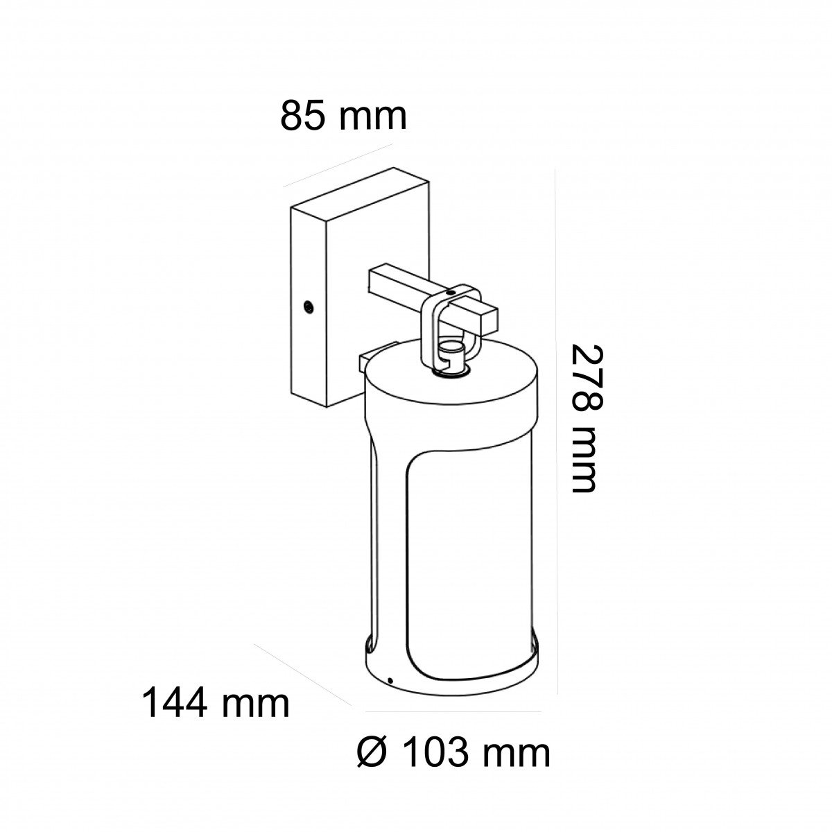 Außenbeleuchtung Zaragoza Wandleuchte Schwarz Aluminium