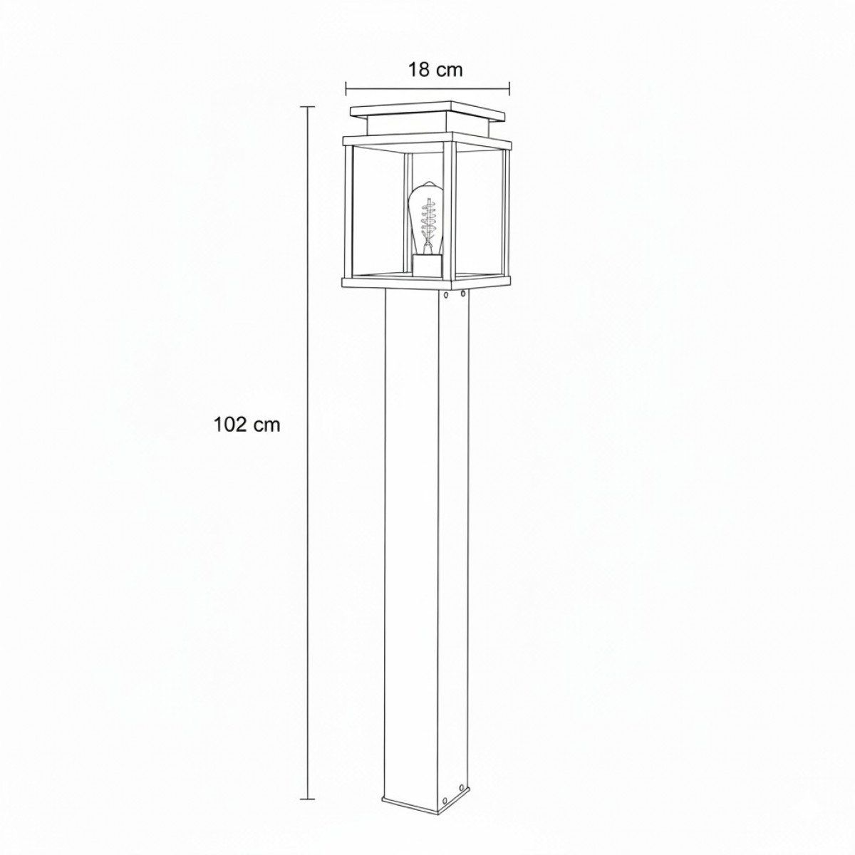 Außenlampe Leicester Gartenleuchte schwarz Aluminium 100cm
