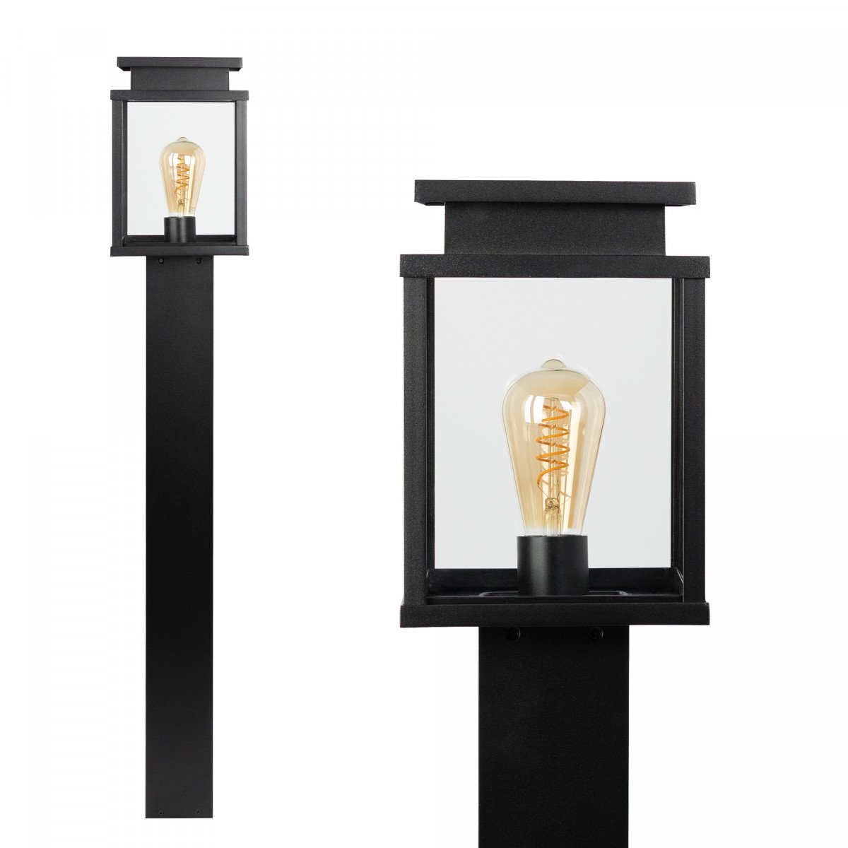 Außenlampe Leicester Gartenleuchte schwarz Aluminium 100cm