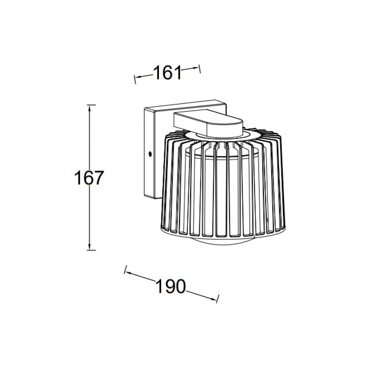 Außenleuchte Shyne Wandleuchte schwarz Aluminium modern