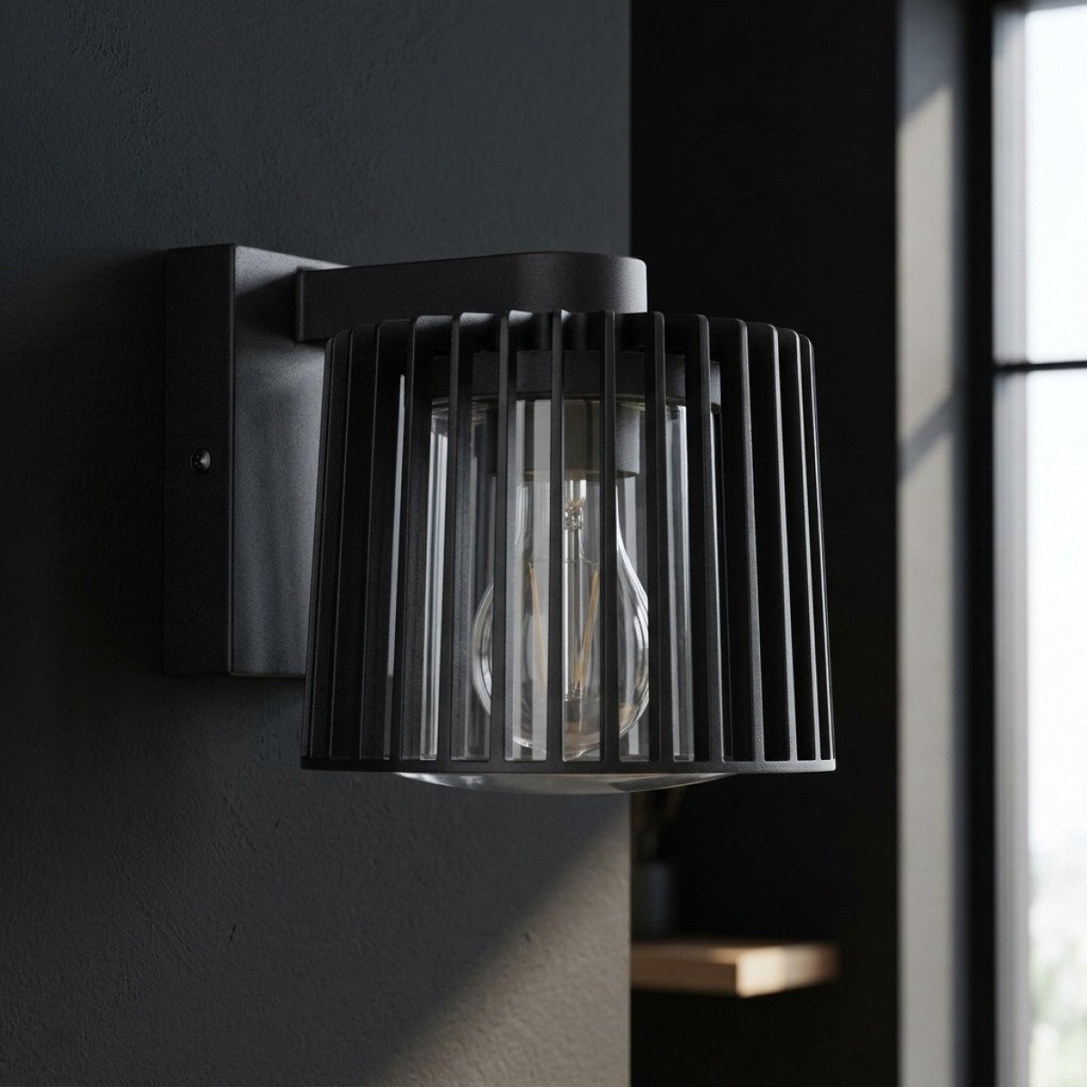 Außenlampe Corby Wandleuchte schwarz Aluminium modern
