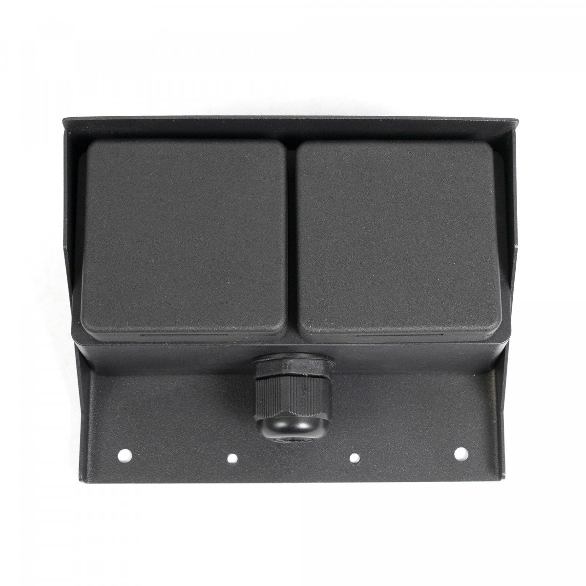 Außensteckdose 2 Wandsteckdose Schwarz Edelstahl Modern