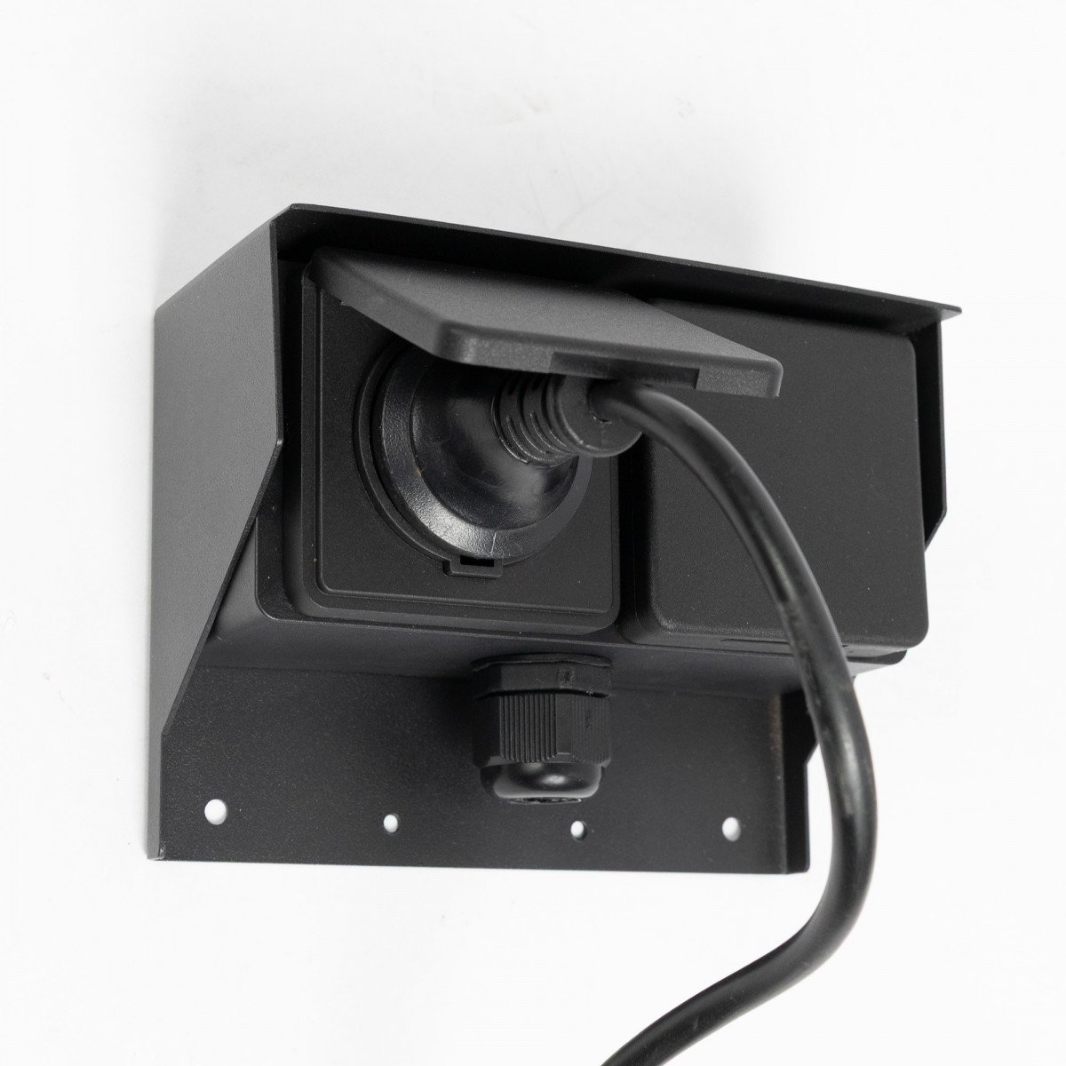 Außensteckdose 2 Wandsteckdose Schwarz Edelstahl Modern