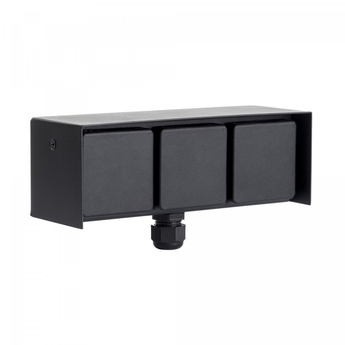 Außensteckdose 3 Wandsteckdose Schwarz Edelstahl Modern