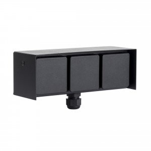 Außensteckdose 3 Wandsteckdose Schwarz Edelstahl Modern