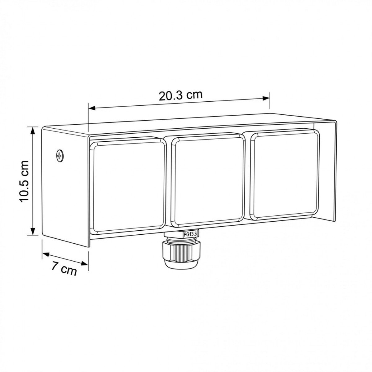 Außensteckdose 3 Wandsteckdose Schwarz Edelstahl Modern