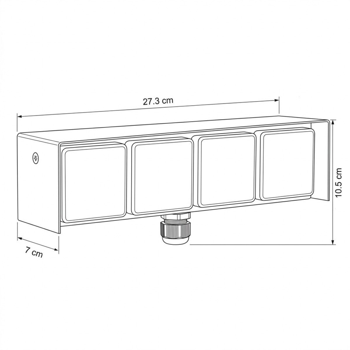 Außensteckdose 4 Wandsteckdose Schwarz Edelstahl Modern