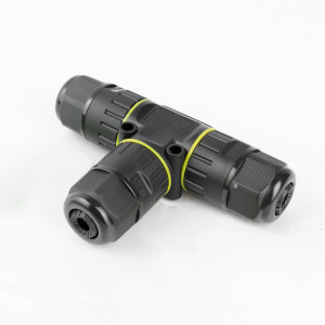 Wasserdichter, sicherer T-Abzweig-Kabelverbinder IP86 schwarz