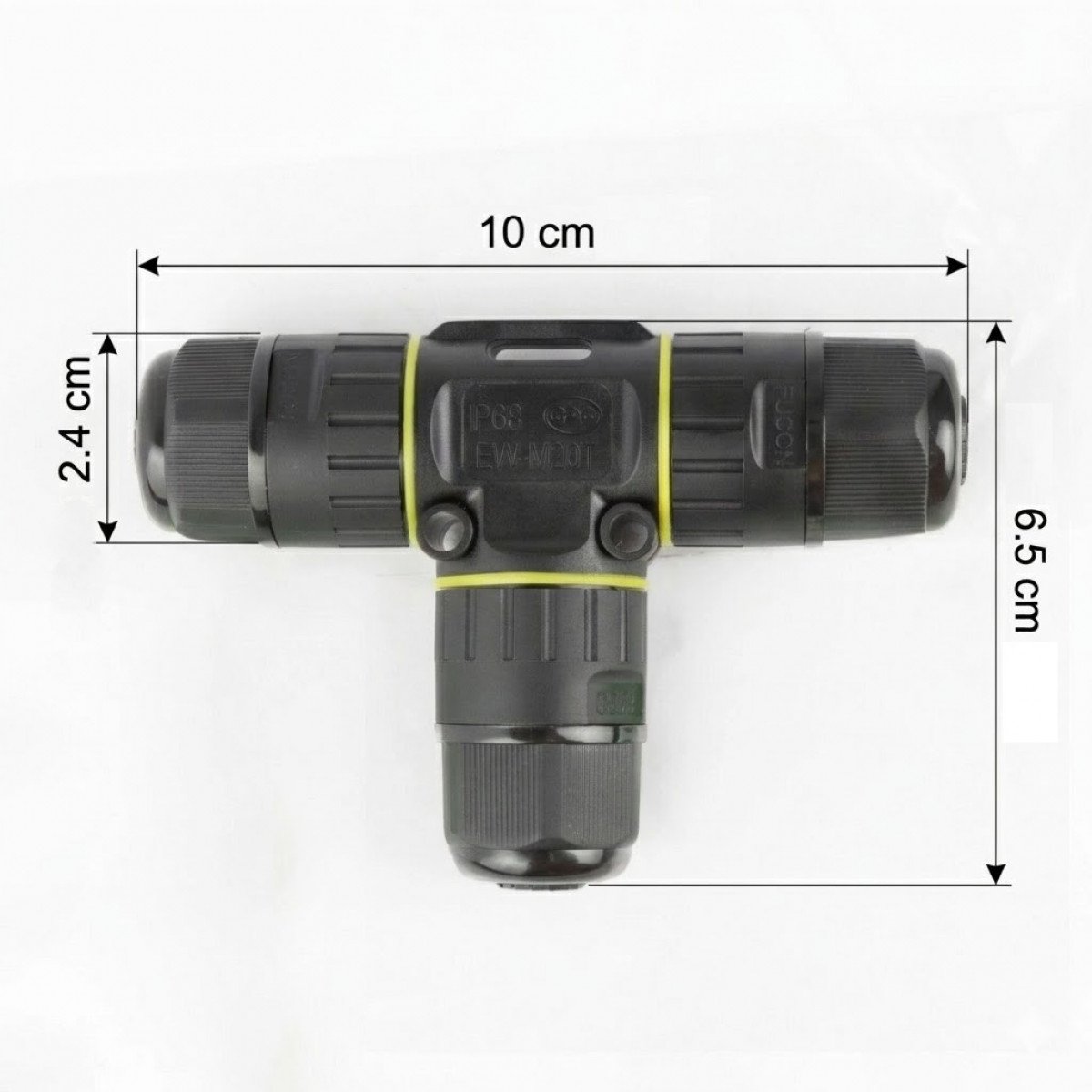 Wasserdichter, sicherer T-Abzweig-Kabelverbinder IP86 schwarz