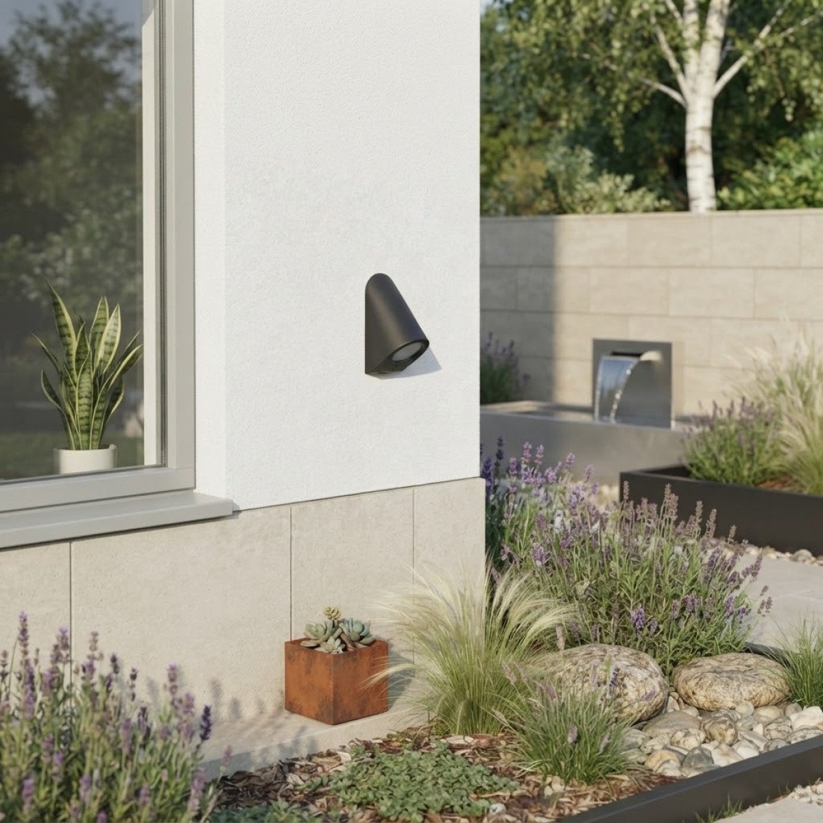 Außenlampe Alan Wandleuchte schwarz modern Aluminium