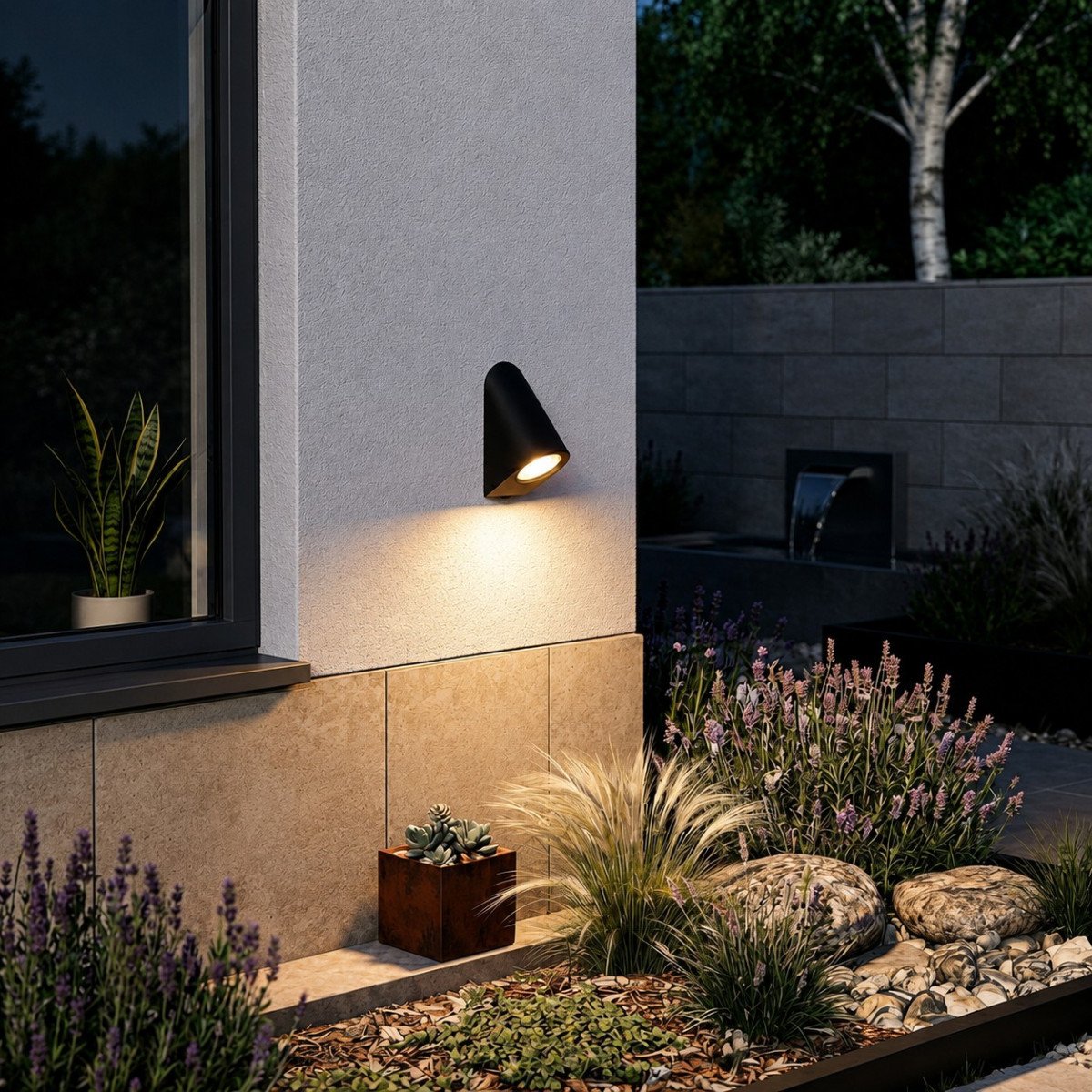 Außenlampe Alan Wandleuchte schwarz modern Aluminium